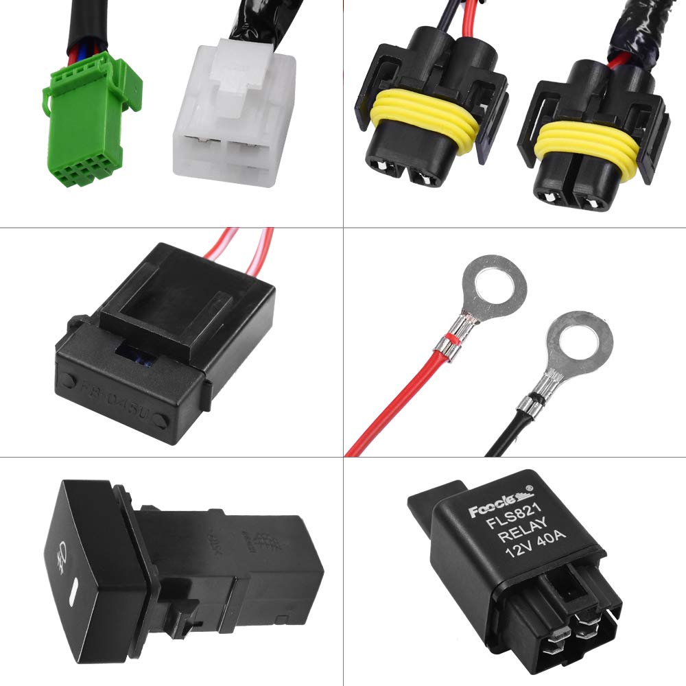 Amazon | YUNPICAR H8/H11/H16 フォグランプ配線 H8/H11/H16 HID/LED